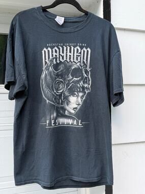 2011 Rockstar Mayhem Festival Skull Graphic Tour T Shirt XL